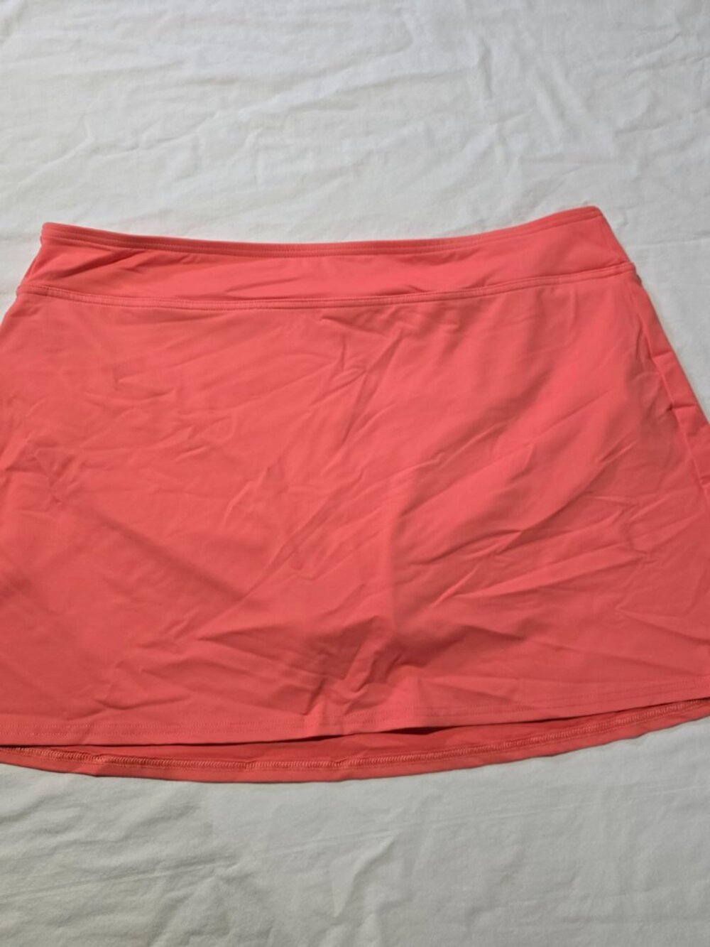 Lands' End Women's Coral Athletic Swim Skort – Size 14 – Built-in Briefs